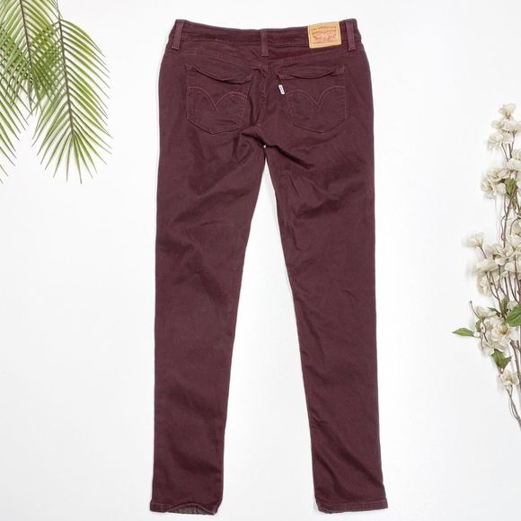 Levi's 535 Burgundy Faux Leather Skinny Jeans 28 - Picture 6 of 6